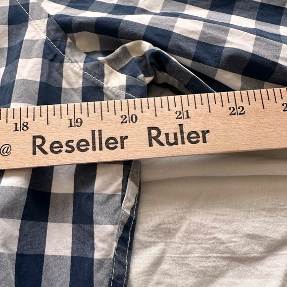 Abercrombie & Fitch Blue White Gingham Long Sleeve Muscle Fit Button-Up Shirt XL - Picture 7 of 11